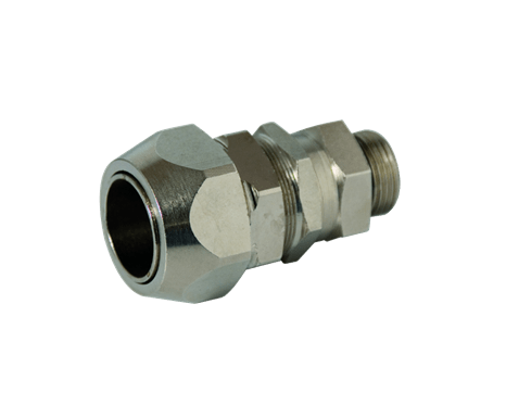 Double locking m. connector M16 metric swivel type PA conduit AD15,8 braided
