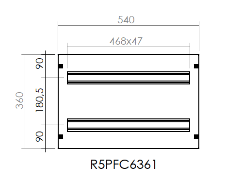 Distribution Panel 600x360 DIN 52 Module
