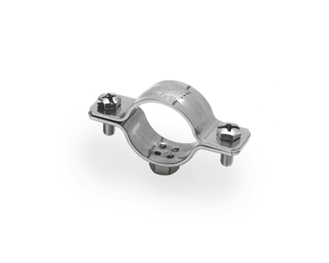 Galvanised steel heavy conduit clip collar with lock nut 1