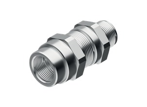 Single seal cable gland for unarmoured cable with female thread nut made of nickel plated brass (SILICONE)