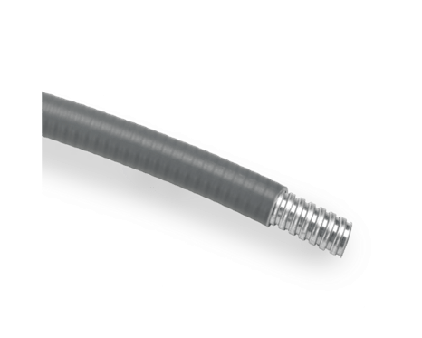 Simple interlocking metal flexible conduit in smooth EVA