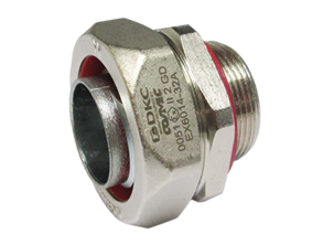 Fixed male connectors for flexible conduits