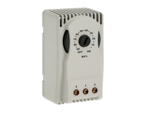 Igrostato, campo di regolazione 10-90%, corrente nominale 10-5A, 120-240Vac 50/60Hz