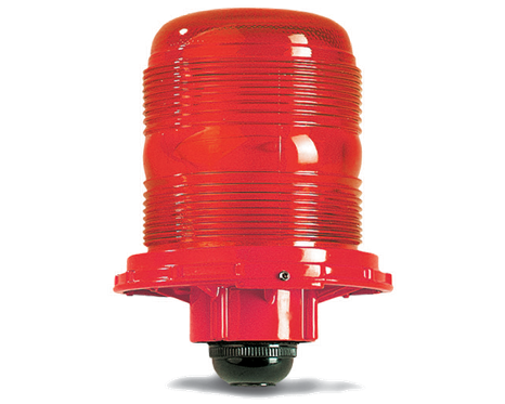 Signal system for 360° illumination-Tempered glass red