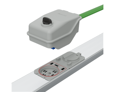 Phase selection plugin 6,3A N/L with fuse, cable type H05Z1Z1F 3x1 sqmm, 0,8 mt
