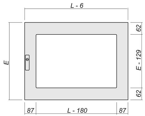 Porta modulare con finestra trasparente L600 H400
