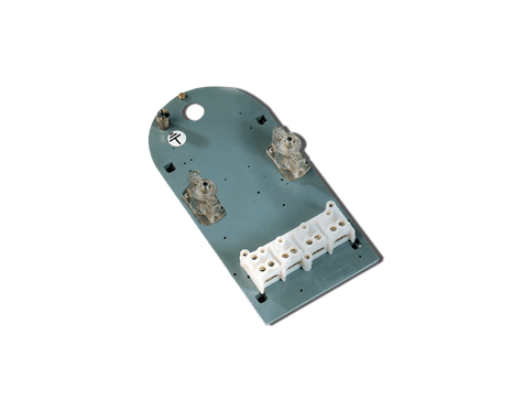 Mounting plate equipped: Terminal board 4 poles/ 25mmq / 2 fuseholders