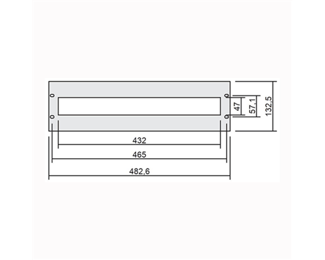 Pannello di chiusura frontale da 19'' forato con cava DIN