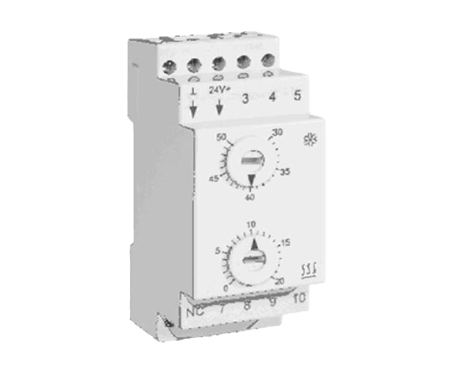 Termostato heating/cooling, regol. freddo +30 /+50 °C, regol. caldo 0 /+20 °C, corrente max 16A