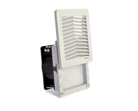 Filtro di dimensioni 150 x 150 mm, con ventilatore 115Vac